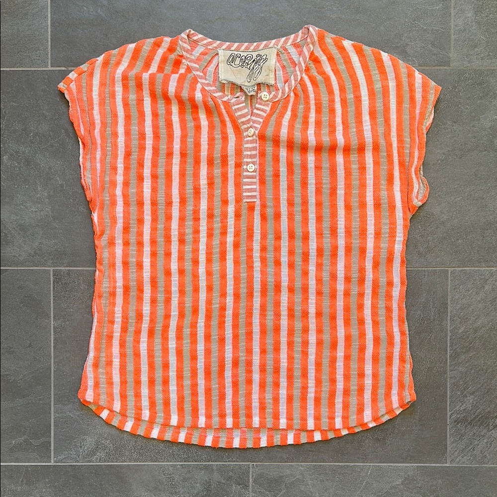 Ace & Jig Orange Striped Women's Top